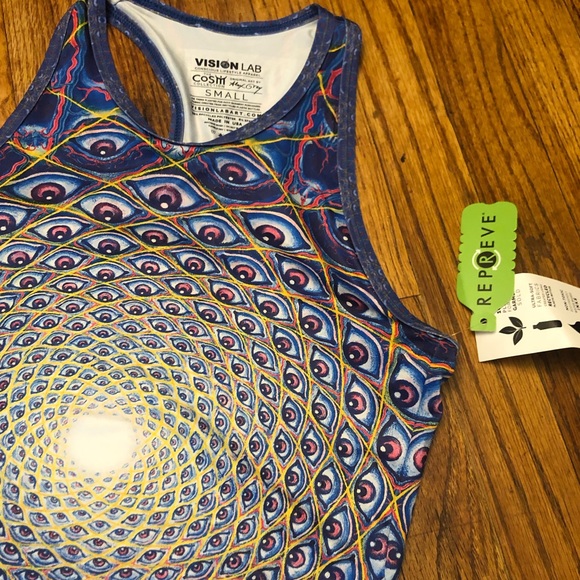 Athletic Racerback Top with Colorful Eye Pattern - Picture 2 of 4